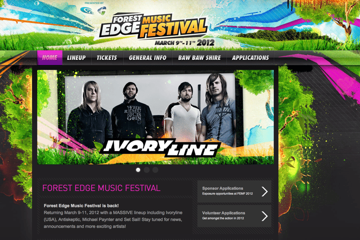 Forest Edge Music Festival website preview